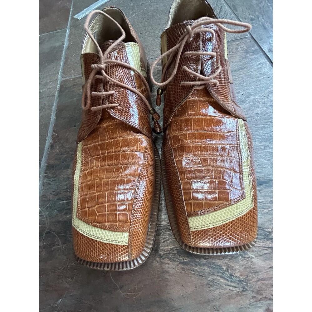David Eden Exotic Skin Shoe Sz 12 Vintage Handmade In Spain  Alligator Skin